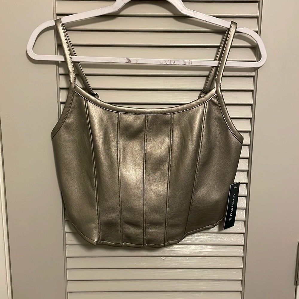 Kirious faux leather bustier.
